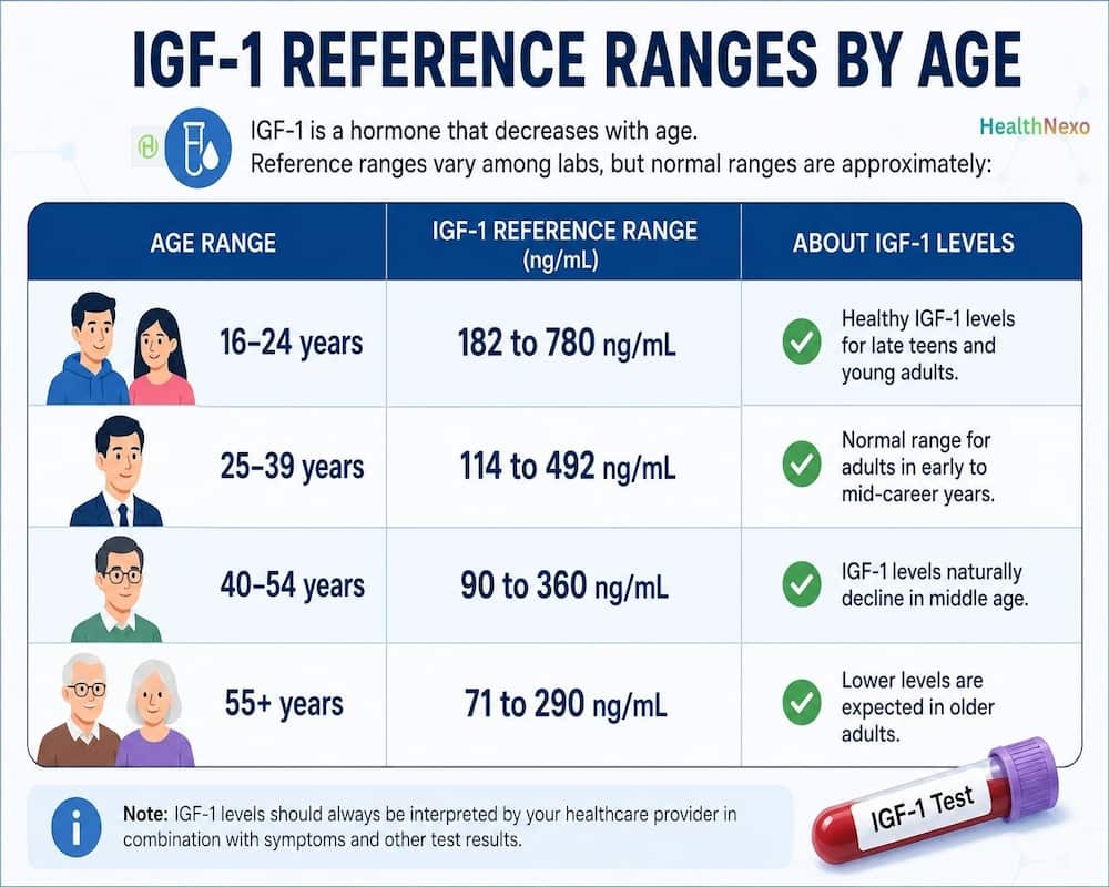 IGF-1 reference ranges by age