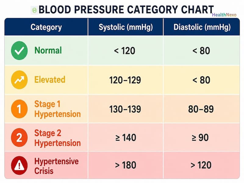 Blood pressure category chart