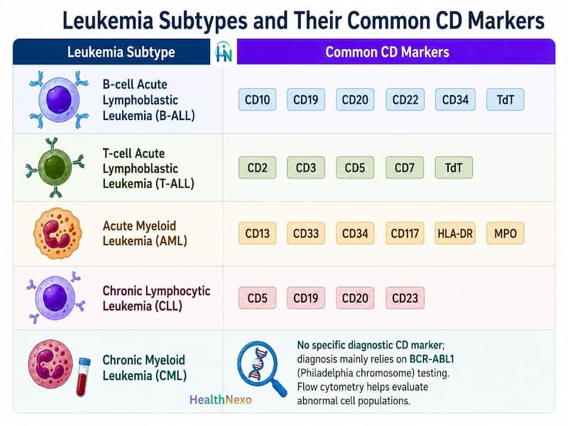 Markers by Leukemia Subtype