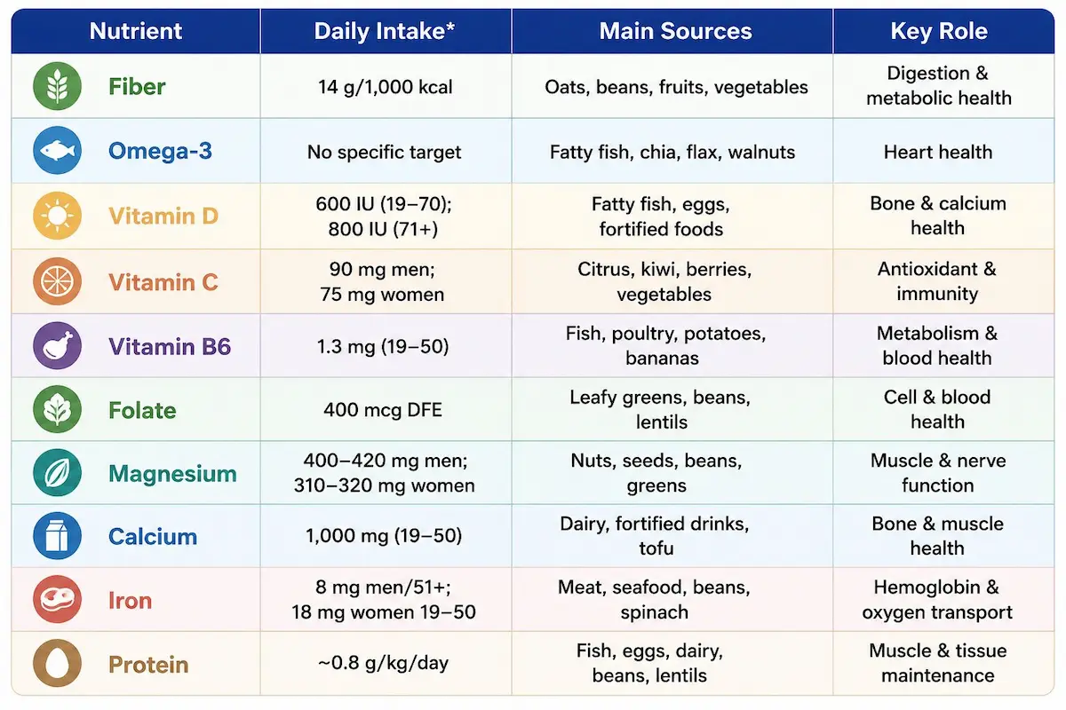 Summary of Essential Nutrients for Kidney Health