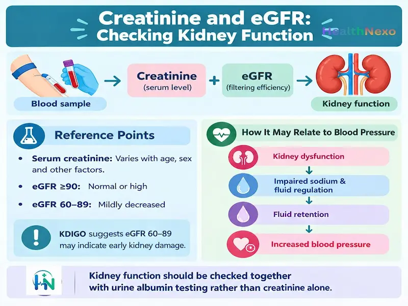 Creatinine and eGFR blood tests for checking kidney function