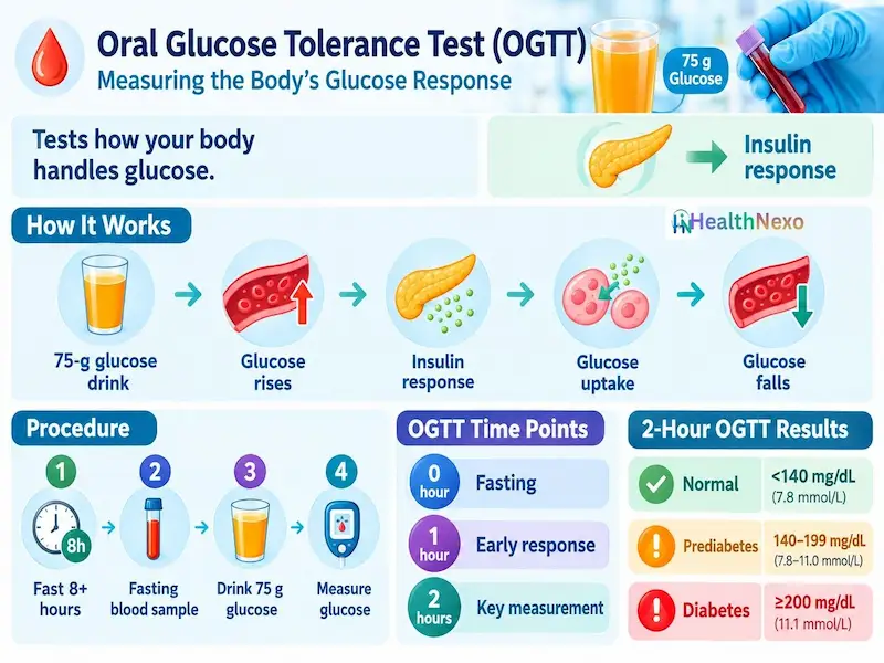 Oral glucose tolerance test measuring the body's glucose response